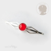 Barrette cheveux femme médaillon rouge