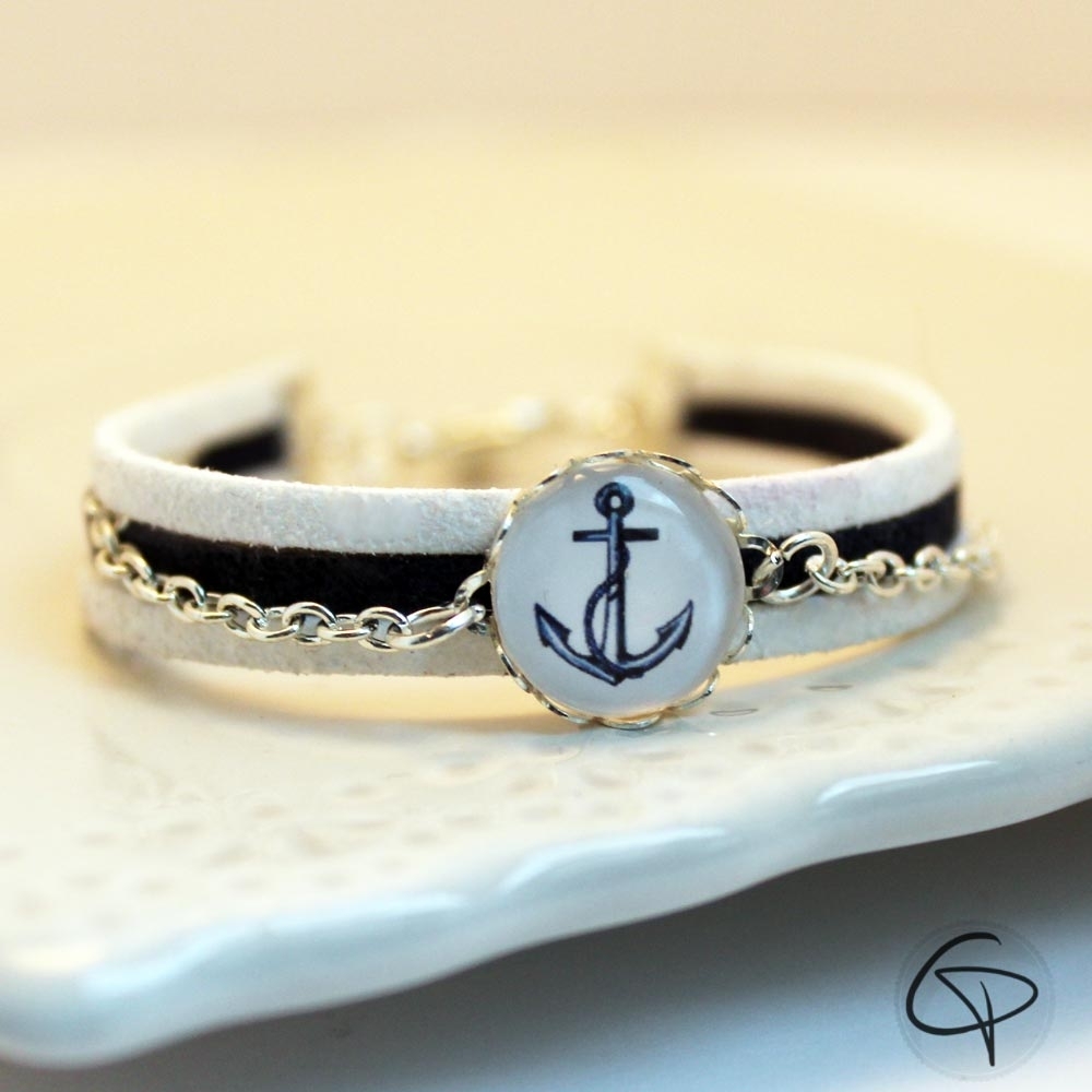 Bracelet femme ancre marine