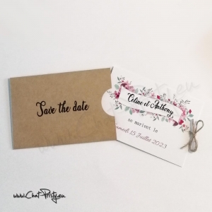 Save the Date personnalisé champêtre chic