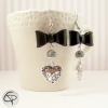 Boucles d'oreilles romantiques coeur et noeud