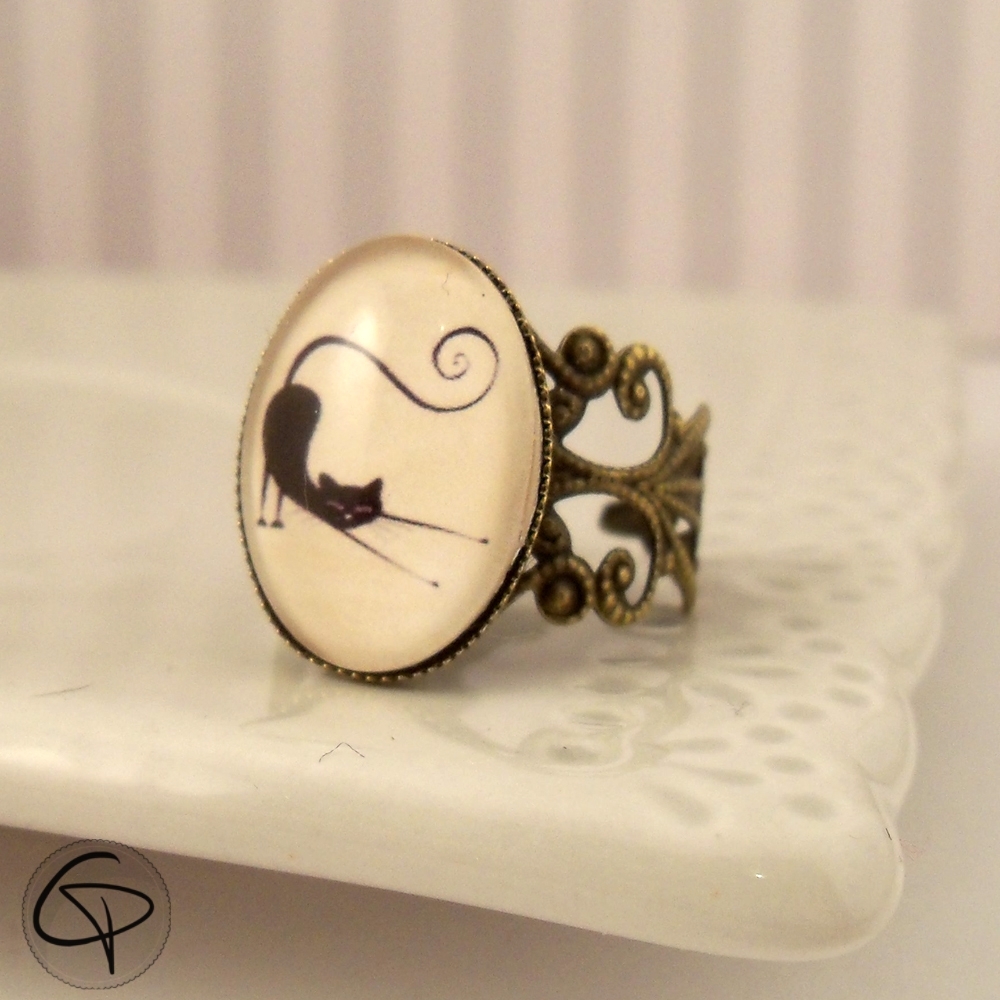 bague femme chat