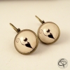 boucles d'oreilles fantaisie chat noir