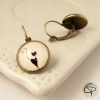 boucles d'oreilles femme chat noir