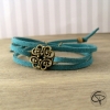 Bracelet original suédine turquoise