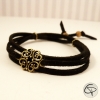 Bracelet fantaisie bronze brins noirs