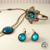 Bijoux de fête bronze médaillon bleu azur