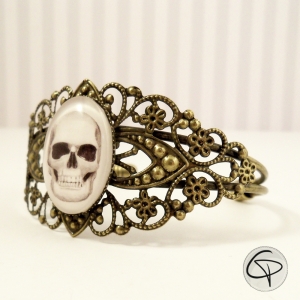 Bracelet tête de mort femme