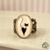 bague originale pour femme avec un chat debout