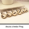 Boucles d'oreilles dormeuses chat noir