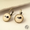 Pendants d'oreilles chat noir