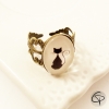 bague femme chat noir