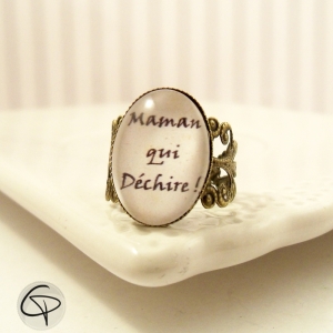 Bague message personnalisé maman qui déchire