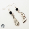 Boucles d'oreilles masque loup et cravatte