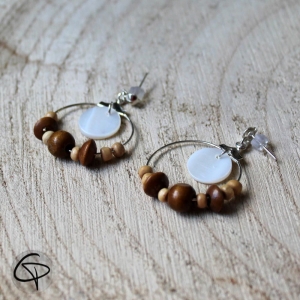 Boucles d'oreilles perles en bois