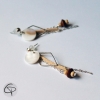 Boucles d'oreilles pampille nacre perles en bois