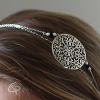 Headband argenté grand rosace en filigrane