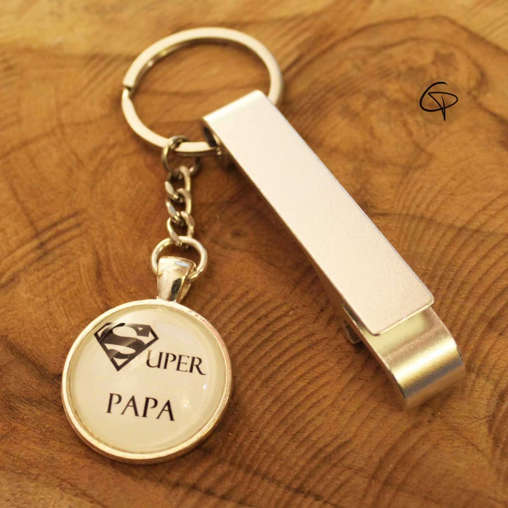 Porte-clef décapsuleur ouvre bouteille original pour un Super Papa