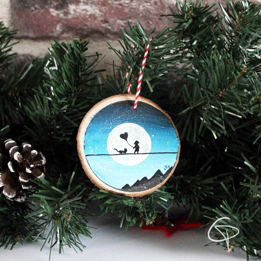 boule de Noël en bois personnalisable prénom enfant premier Noël