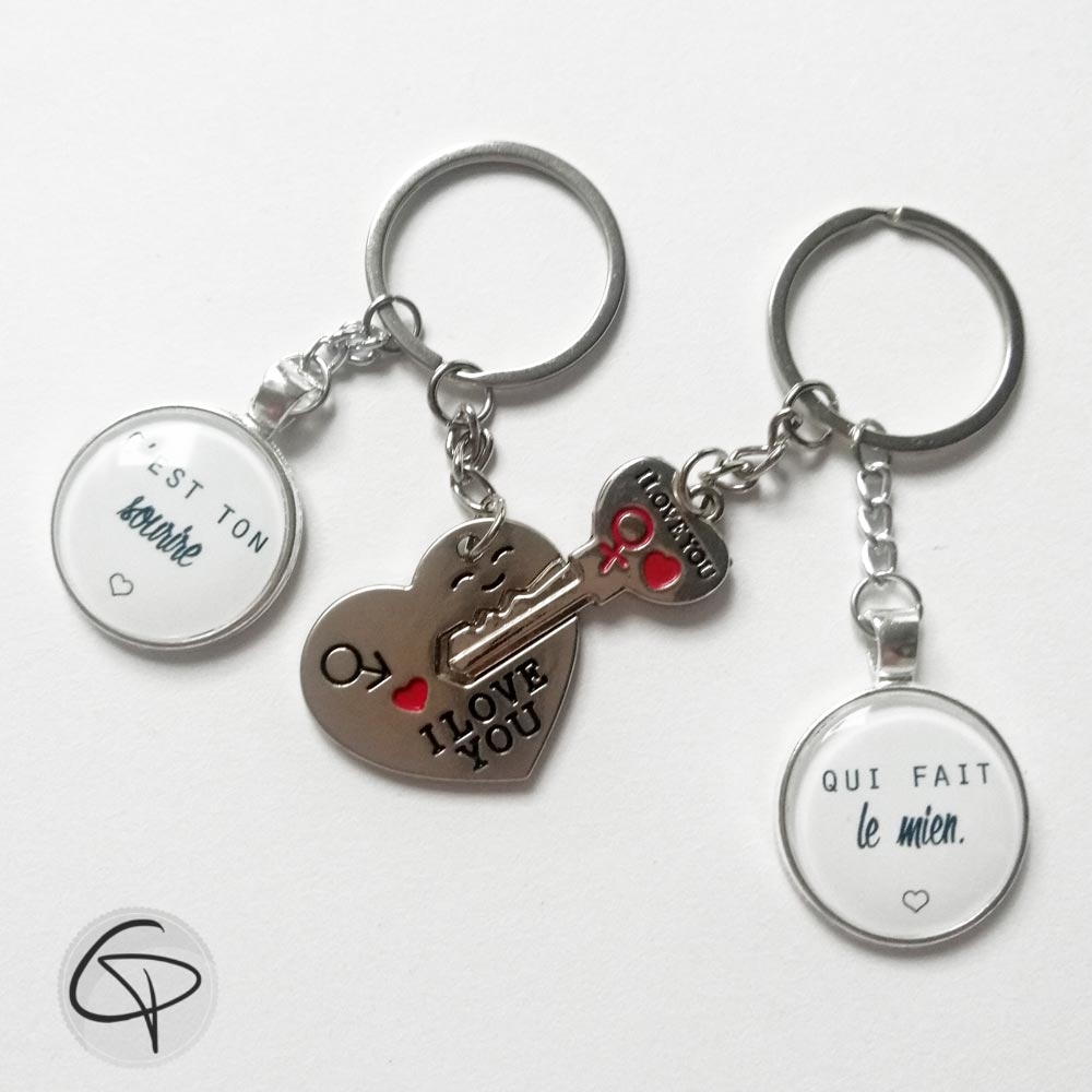 Porte-clés de couple de la Saint-Valentin - Vous détenez la clé de mon cœur  Porte-clés de couple pour lui et elle